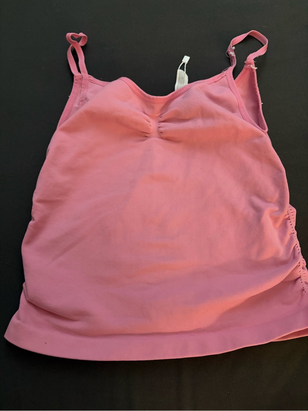 Pink Ruched Tank Top - Lightweight Cami small